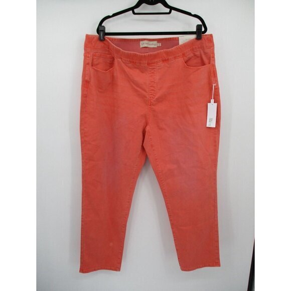 Soft Surroundings Womens Pants 2x Denim Orange Casual Pull On Plus Size Cotton - Picture 1 of 16
